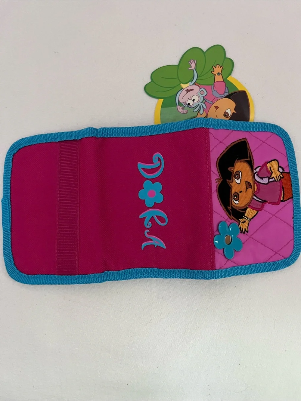 Vintage Dora the Explorer Kids Wallet with Blue Trim - Y2K Deadstock